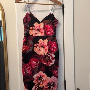 ASOS Red Sheath Midi Dress Spaghetti Strap